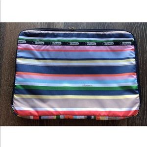 LESPORTSAC multicolor stripe laptop sleeve case